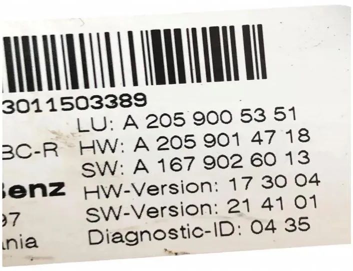 MERCEDES-BENZ C-Class W205/S205/C205 (2014-2023) Andra styrenheter A2059005351 27213608