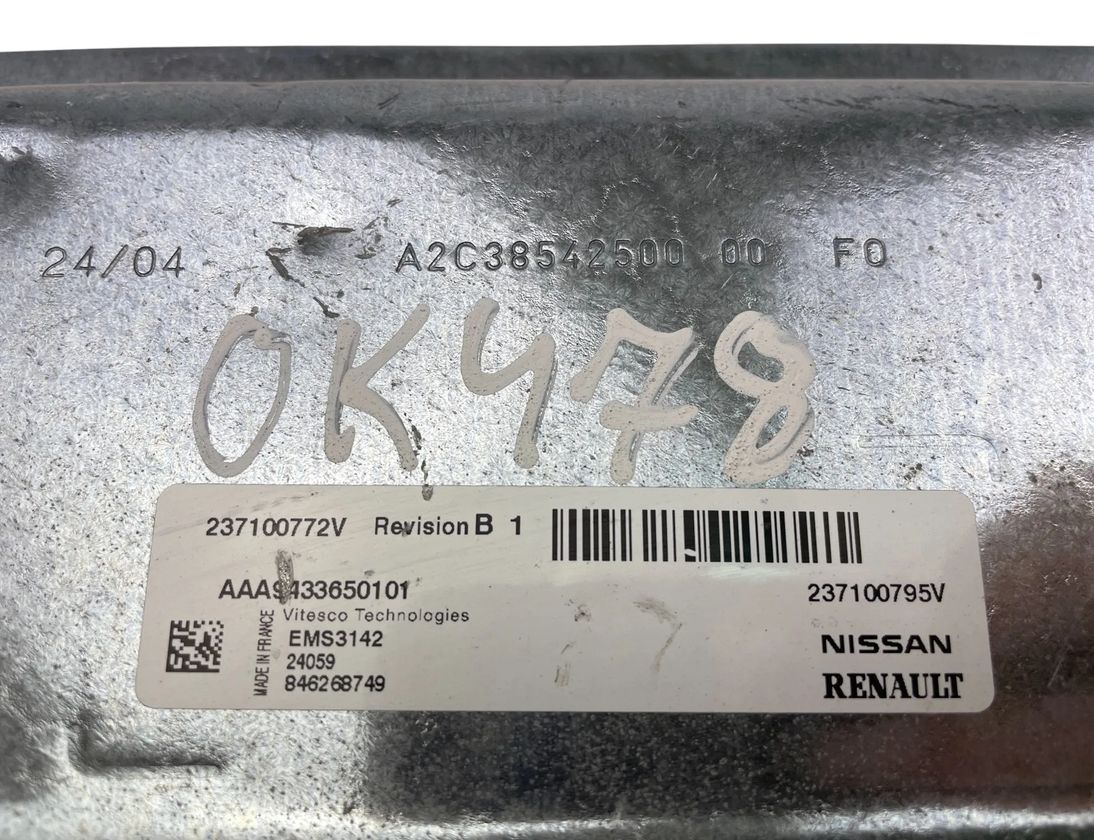 RENAULT Clio 5 generation (2019-2023) Motorstyrenhet ECU 237100772V,237100795V 33087214