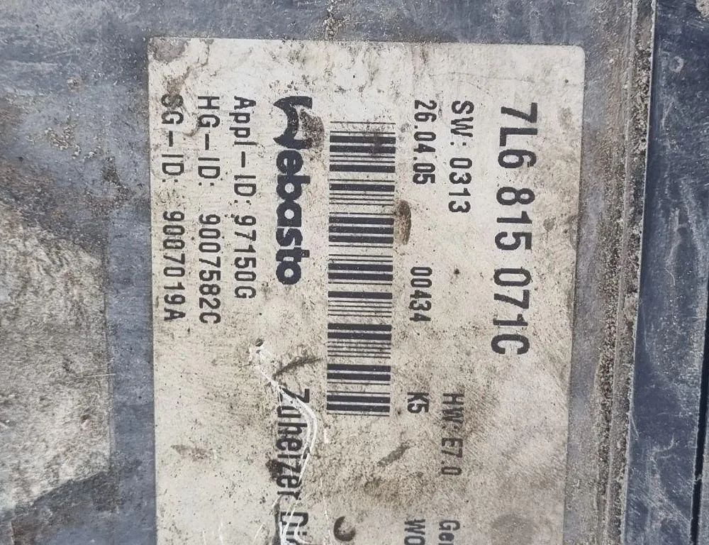 VOLKSWAGEN Touareg 1 generation (2002-2010) Autonom värmare 7L6815071C 31470829