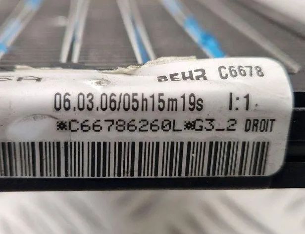 PEUGEOT 307 1 generation (2001-2008) Elektrisk kupévärmare radiator C6678 31118151