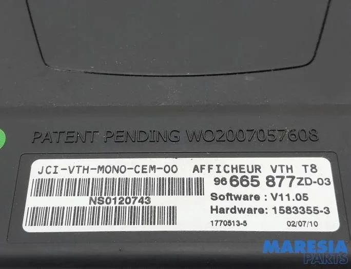 PEUGEOT 3008 1 generation (2010-2016) Head-Up Display 96665877ZD,6593K2,6593K3,15833553,WO2007057608,NS0120743 27911185