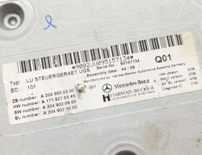 MERCEDES-BENZ C-Class W204/S204/C204 (2004-2015) Andra styrenheter A2049000300,A1718270345,A2049020900 22693323