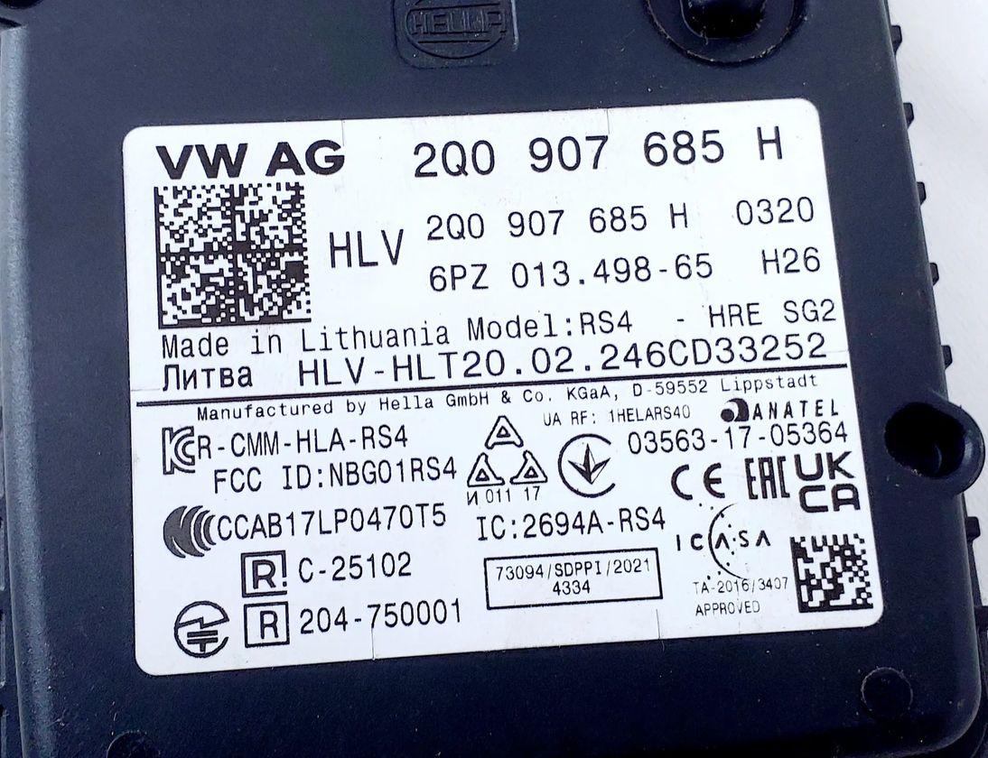 SKODA Scala 1 generation (2019-2023) Kontrollmodul för döda vinkeln 657907455B,2Q0907685H 29063378