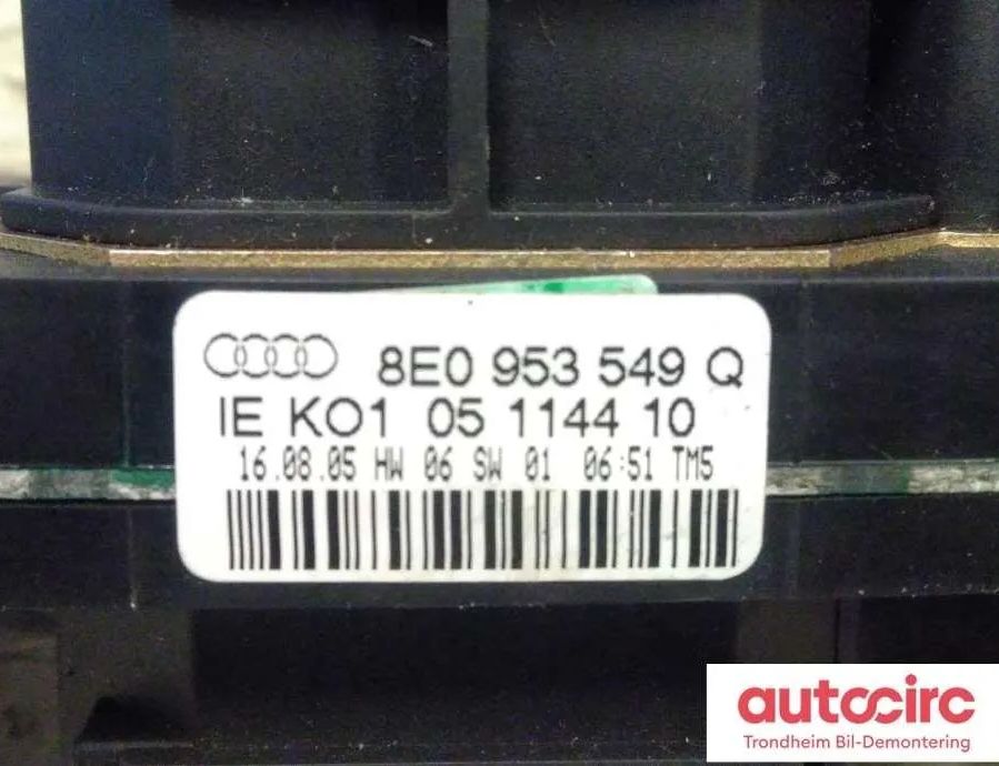 AUDI A4 B7/8E (2004-2008) Strålkastarbrytare kontrollenhet 4e0953513k,8e0953549q,4e0953521 30844788