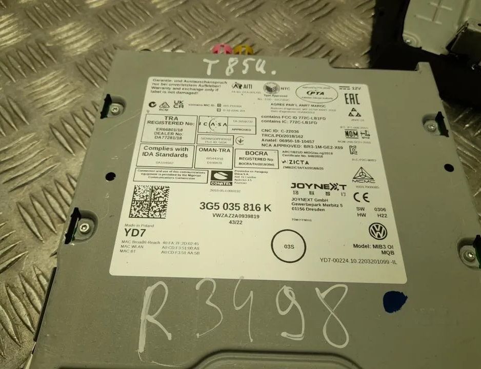 VOLKSWAGEN Passat B8 (2014-2023) Musikspelare utan GPS 5G6919606C,3G5035816K 31544832