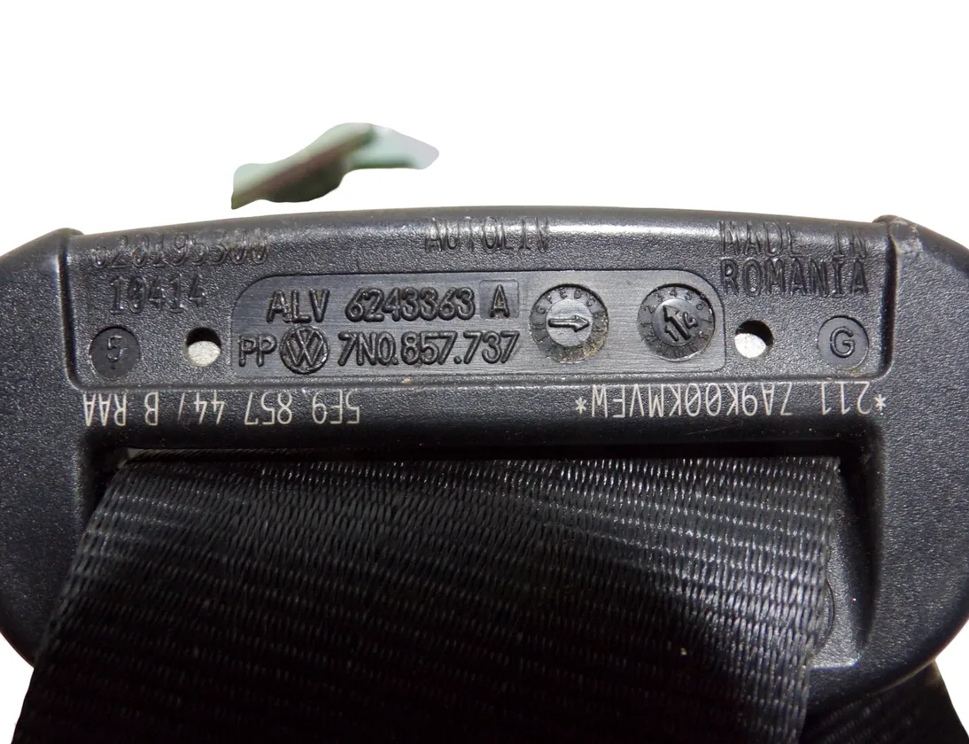 SKODA Octavia 3 generation (2013-2020) Bakre Höger Säkerhetsbälte 620192500,7N0857737 33512880