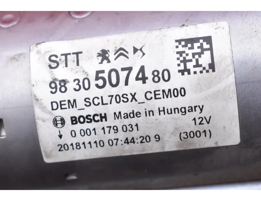 PEUGEOT 2008 2 generation (2019-2023) Startmotor 9830507480 33510836