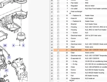 SAAB 9-5 2 generation (2010-2012) Luftkonditionering Luftflödesventilmotor 13372987,92215208 14196740