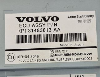 VOLVO V40 2 generation (2012-2020) Navigationsdisplay 31483613aa,3aff89a,98hl143930135aaa 33011882