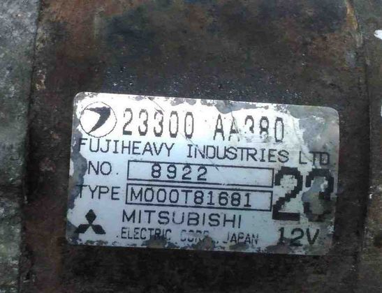 SUBARU Impreza 2 generation (2000-2007) Startmotor 23300AA380 20333495