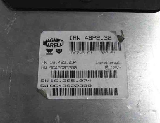 CITROËN C5 1 generation (2001-2008) Motorstyrenhet ECU 9642606280,1938PZ,00001938PZ,9646226880,9643922380,6580F0 27746646