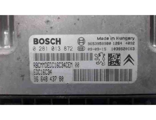 CITROËN Berlingo 2 generation (2008-2023) Motorstyrenhet ECU 9653958980,9663123280,0281013872,9664843780,9664058780,966405878002,6570A0,194323,6580SP 27758008