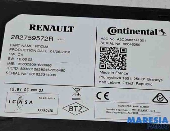 RENAULT Scenic 4 generation (2017-2023) Navigationskontrollenhet 282759572R,282757104R 30574555