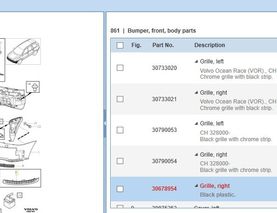 VOLVO XC90 2 generation (2014-2024) Främre höger grill 30678954 32854547