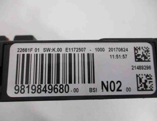 CITROËN C4 Cactus 1 generation (2014-2024) Komfortkontrollenhet 20170624,BSIN0200,9819849680,E1172507 32482660